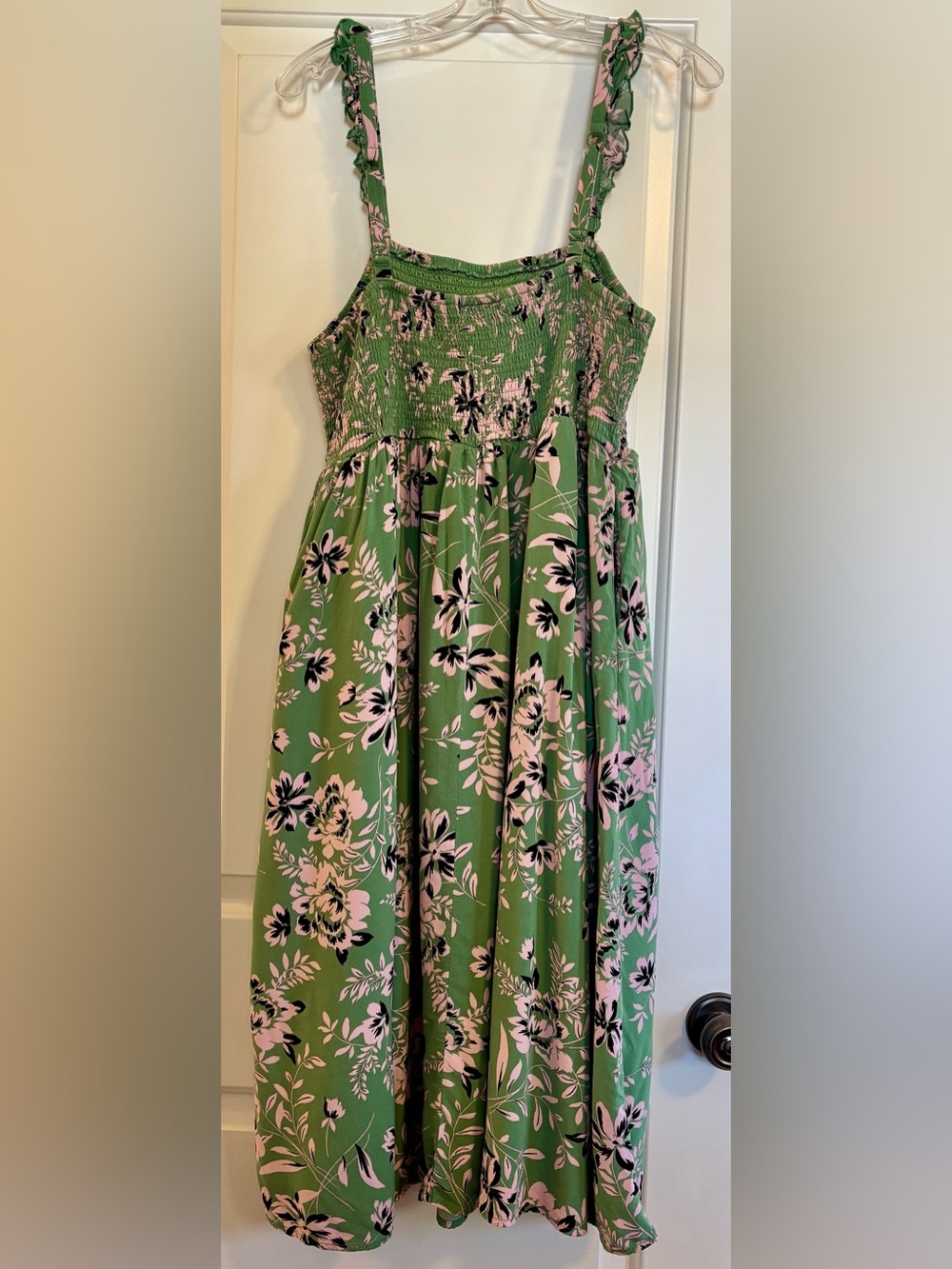 torrid Green Floral Smocked Sundress with Pink Details - Picture 6 of 11